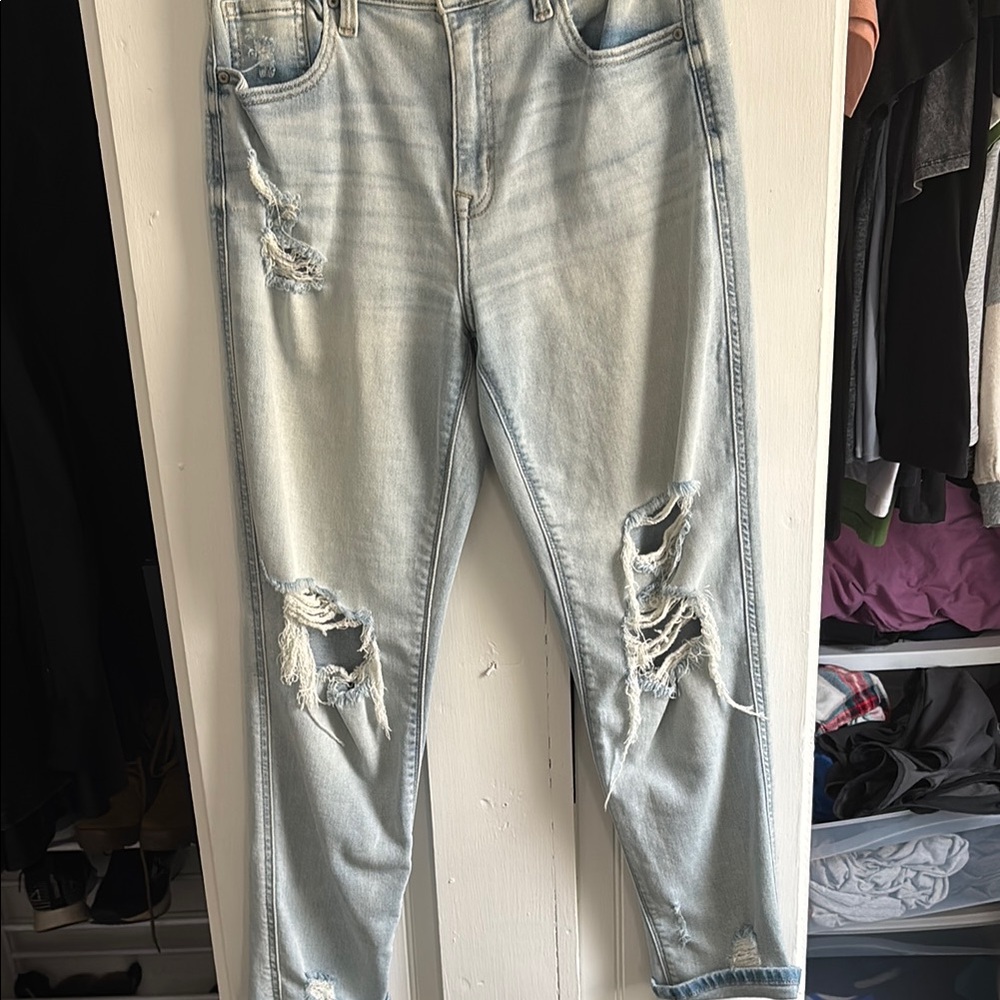 Distressed Light Blue Jeans